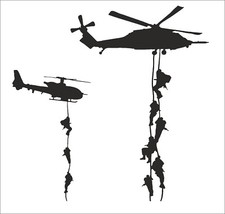 Listing image for Army Helicopter Wall Sticker Art Home Decal wallart boys bedroom gamer military