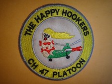 Listing image for Vietnam War Patch US Army THE HAPPY HOOKERS Chinook Helicopter CH-47 PLATOON