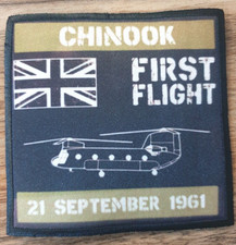 Listing image for CHINOOK FIRST FLIGHT 1961 HELICOPTER RAF MILITARY BRITISH ARMY SEW IRON ON PATCH